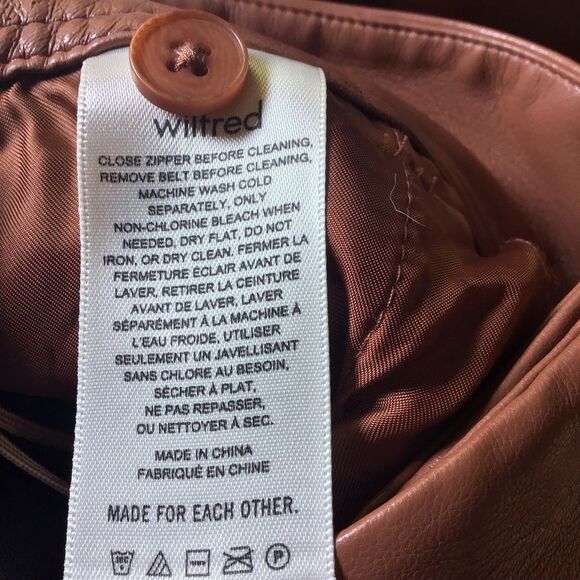 Wilfred Aritzia High Tied Faux Leather Brown Pants - Picture 8 of 9